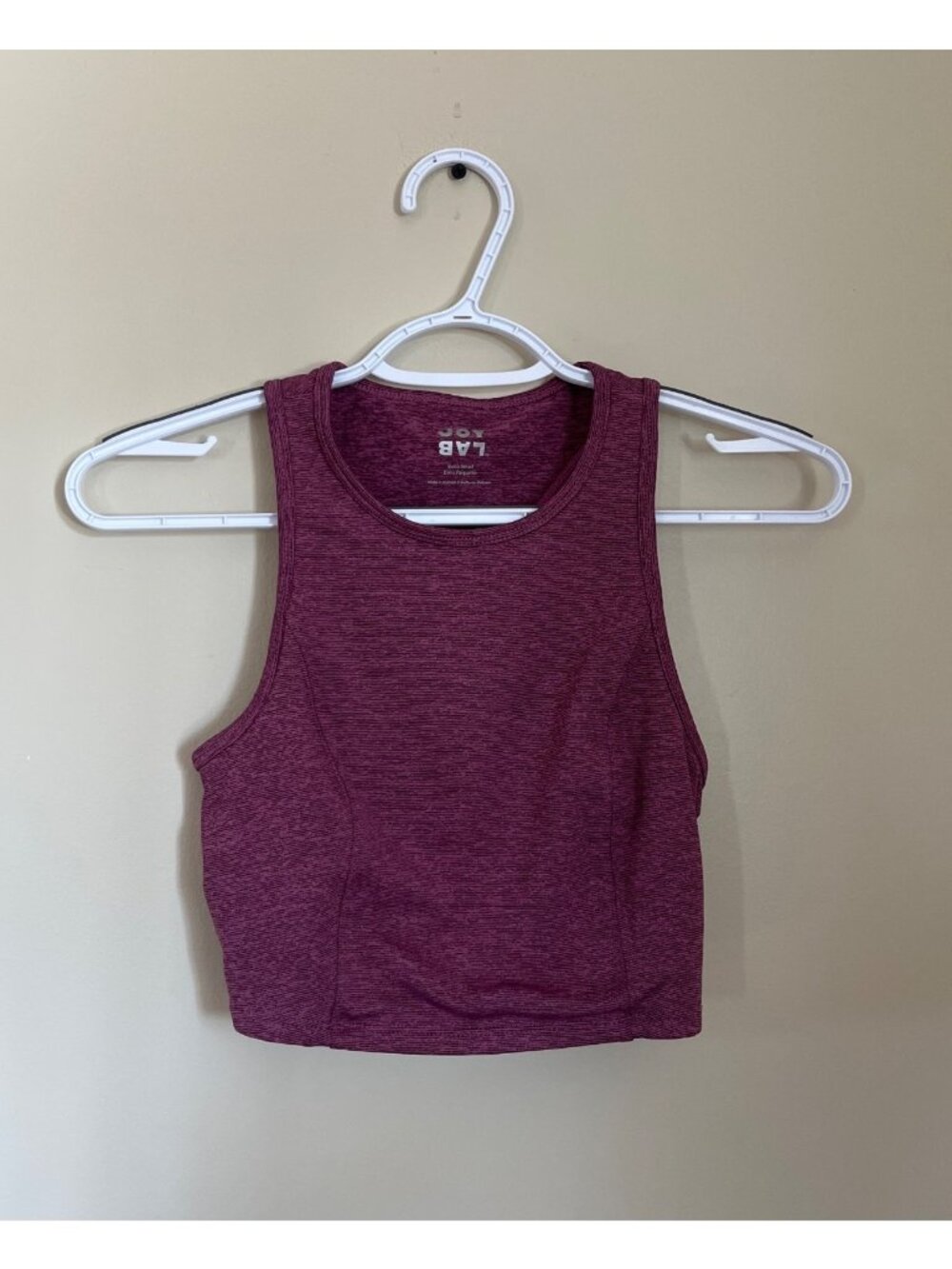 JoyLab Womens XSmall Heathered Purple Athletic Crop Top Activewear Exercise